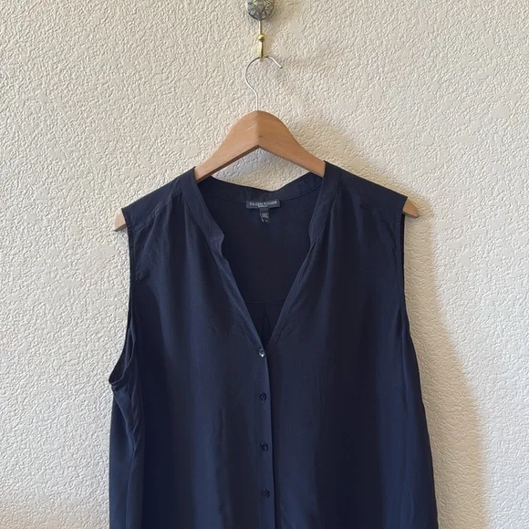Eileen Fisher Silk Georgette Crepe Sleeveless Shirt 1X - Picture 4 of 10